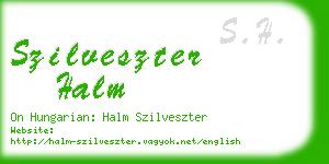 szilveszter halm business card